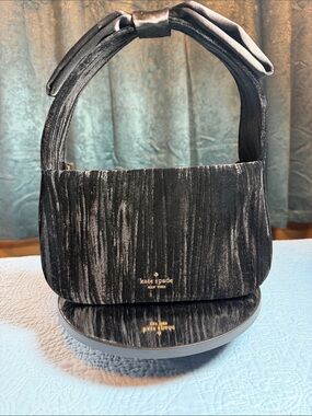 kate spade Black Velvet Bow-Handled Shoulder Bag